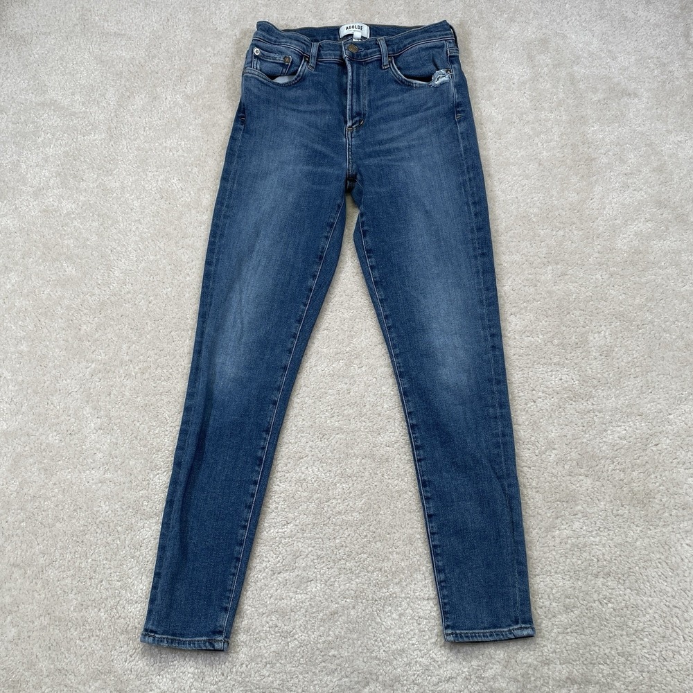 Agolde Jeans Sophie Distressed Jeans  Womens 27 Mid Rise Ankle Skinny Leg